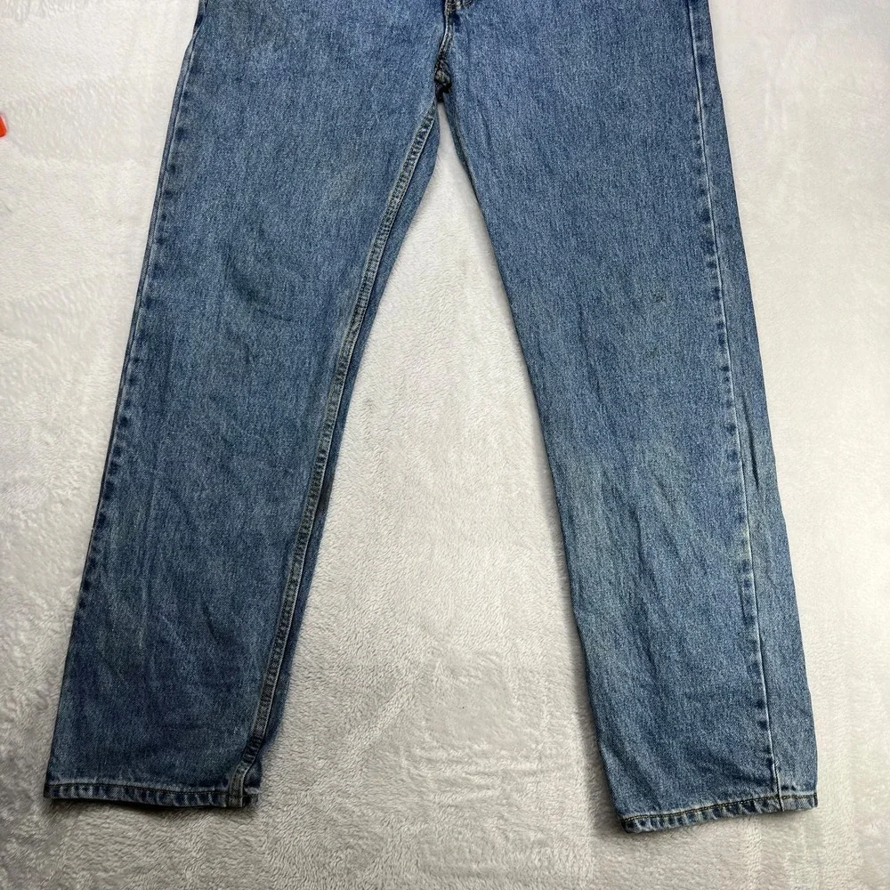 Levi's 505 Regular Fit Straight Jeans Men's Blue Denim Pockets Classic - 34X32.5